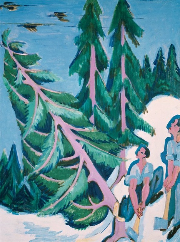 Holzfäller, 1910 | Ernst Ludwig Kirchner | Giclée Leinwand-Kunstdruck