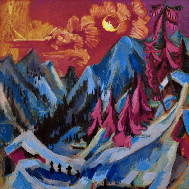 Wintermondlandschaft, 1919 | Ernst Ludwig Kirchner | Giclée Leinwand-Kunstdruck