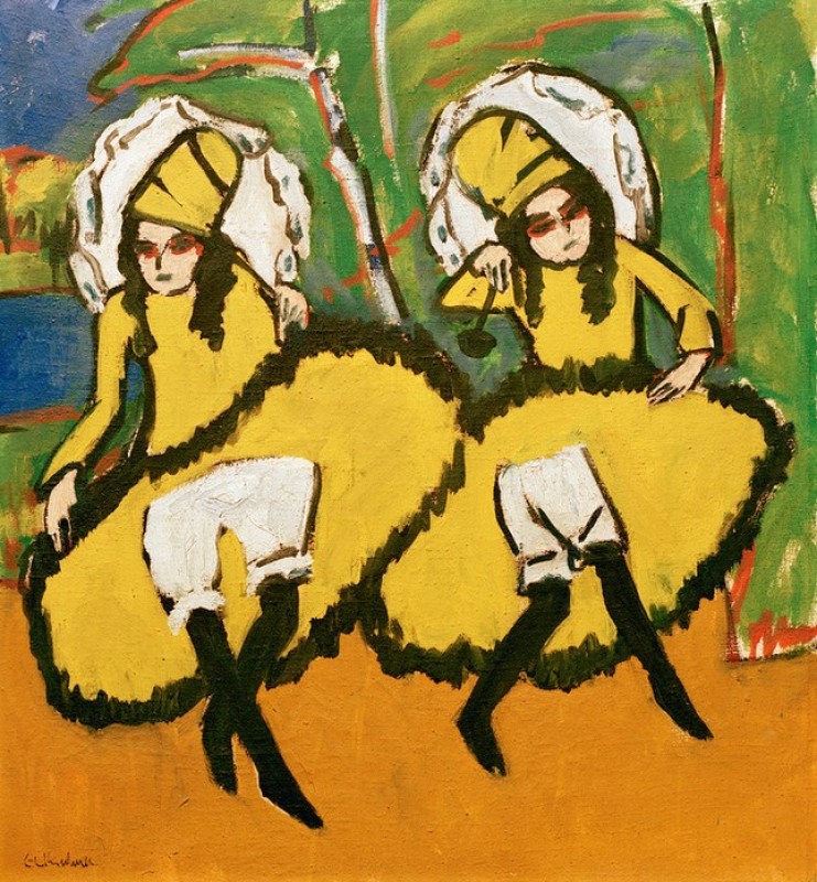 Zwei Tänzerinnen, 1910 | Ernst Ludwig Kirchner | Giclée Leinwand-Kunstdruck