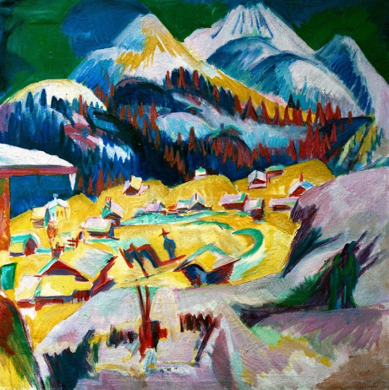 Frauenkirch im Winter, 1917 | Ernst Ludwig Kirchner | Giclée Leinwand-Kunstdruck