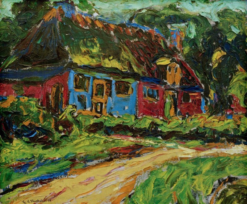 Altes Haus auf Fehmarn, 1908 | Ernst Ludwig Kirchner | Giclée Leinwand-Kunstdruck