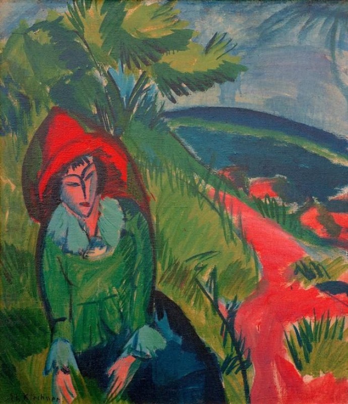 Erna auf Fehmarn, 1913 | Ernst Ludwig Kirchner | Giclée Leinwand-Kunstdruck