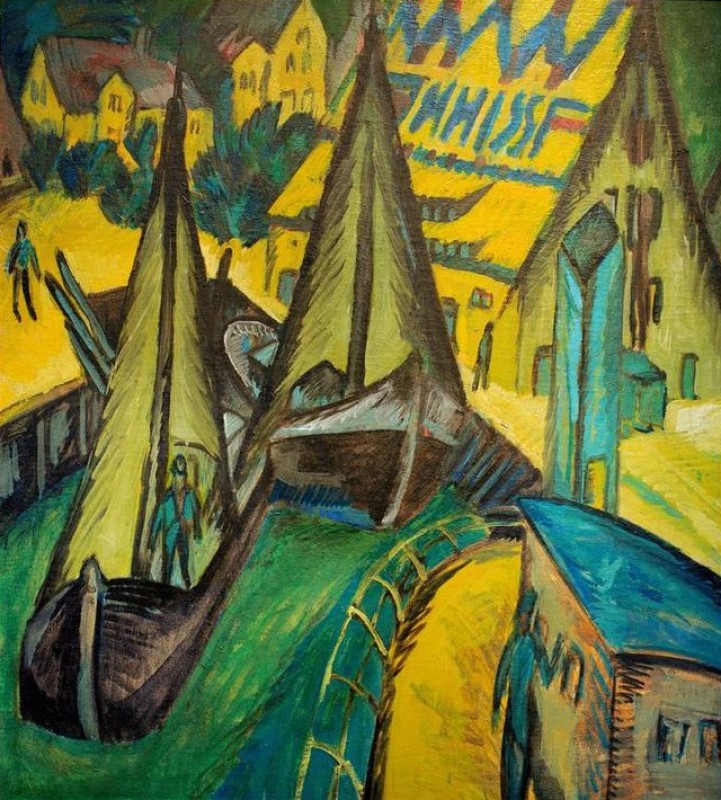 Hafen von Burgstaaken, 1913 | Ernst Ludwig Kirchner | Giclée Leinwand-Kunstdruck