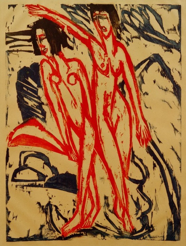 Two Bathers at the Beach, 1909 | Ernst Ludwig Kirchner | Giclée Paper Art Print