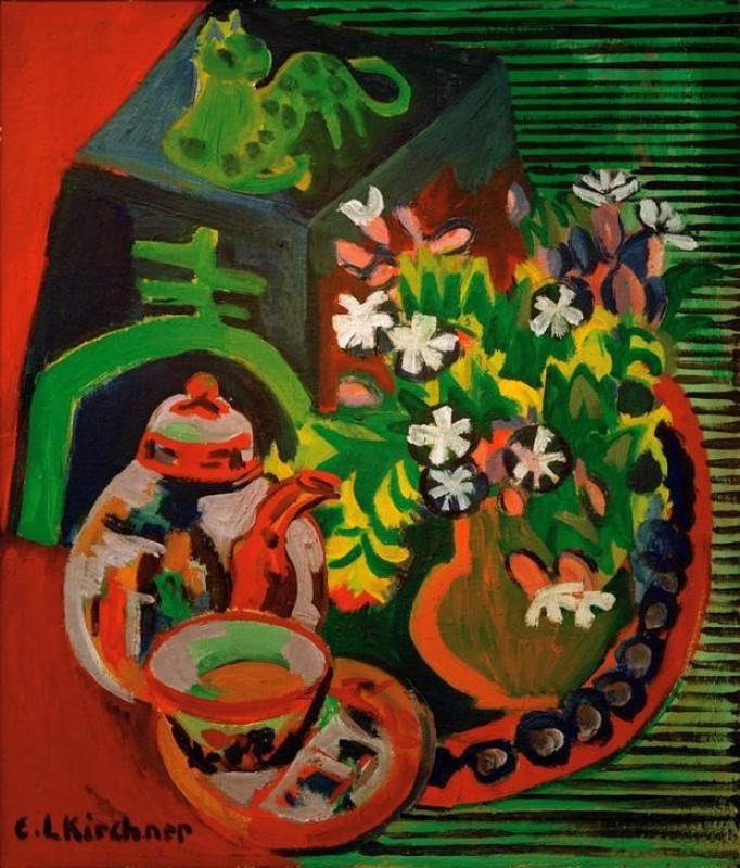 Stilleben with chinesischem Porzellan, 1920 | Ernst Ludwig Kirchner | Giclée Canvas Print