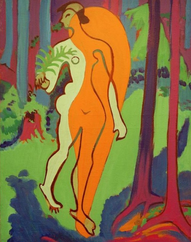 Nude in Orange and Yellow, 1929 | Ernst Ludwig Kirchner | Giclée Canvas Print