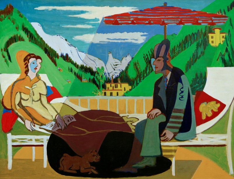 Balcony scene, 1935 | Ernst Ludwig Kirchner | Giclée Canvas Print