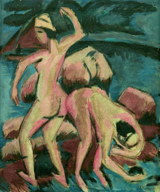 Two Bathers, Fehmarn, 1912 | Ernst Ludwig Kirchner | Giclée Canvas Print