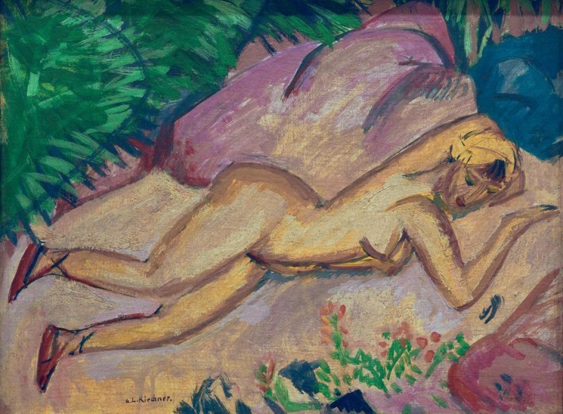 Reclingin girl on the beach, 1912 | Ernst Ludwig Kirchner | Giclée Canvas Print