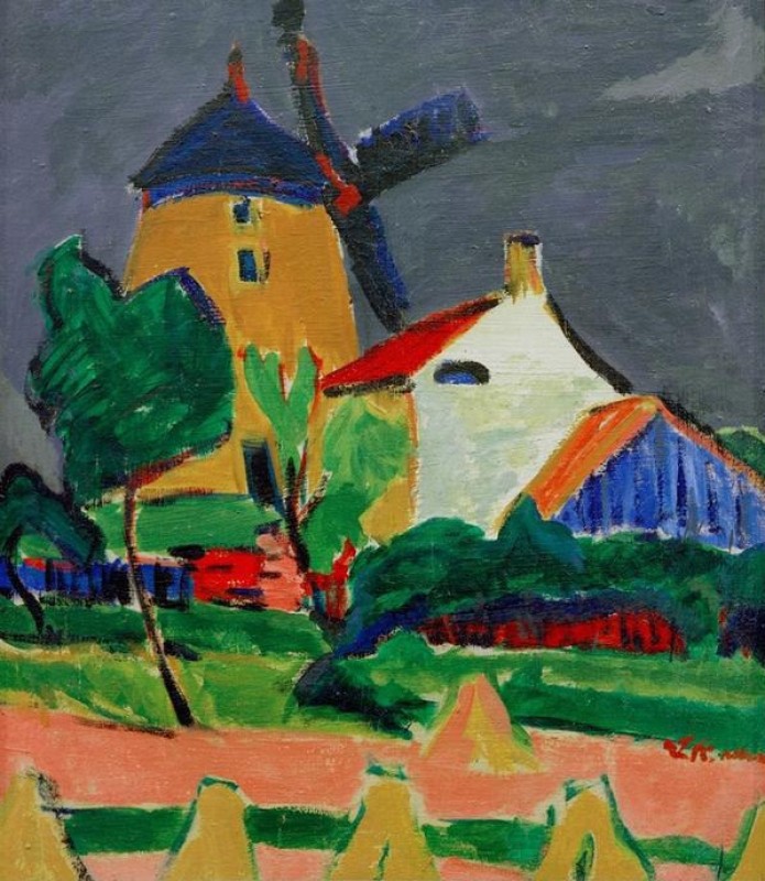 The Windmill near Moritzburg, 1910 | Ernst Ludwig Kirchner | Giclée Canvas Print