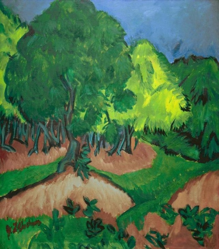 Landscape with chestnut tree, 1913 | Ernst Ludwig Kirchner | Giclée Canvas Print