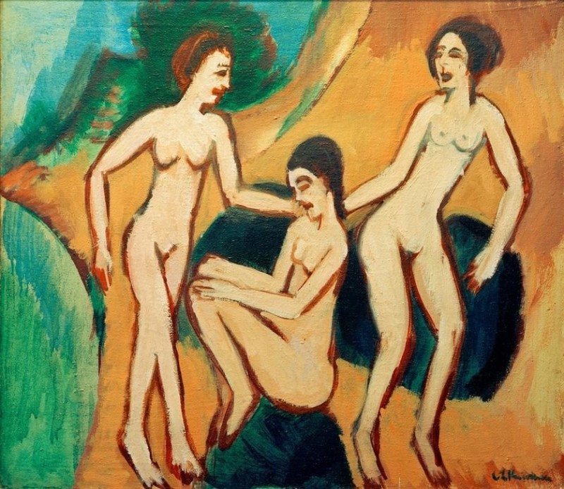 Three bathers on the beach, 1920 | Ernst Ludwig Kirchner | Giclée Canvas Print