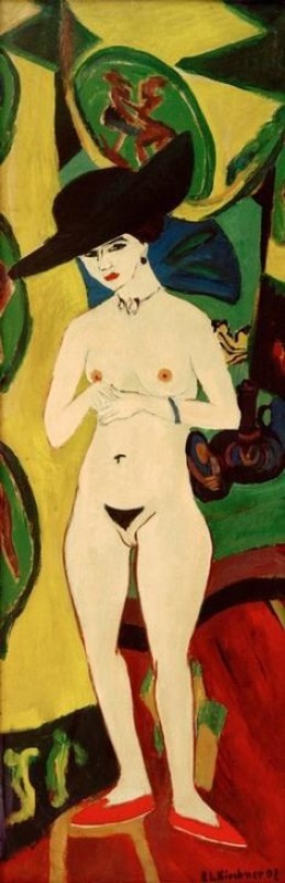 Stehender Nude with Hut, 1910 | Ernst Ludwig Kirchner | Giclée Canvas Print