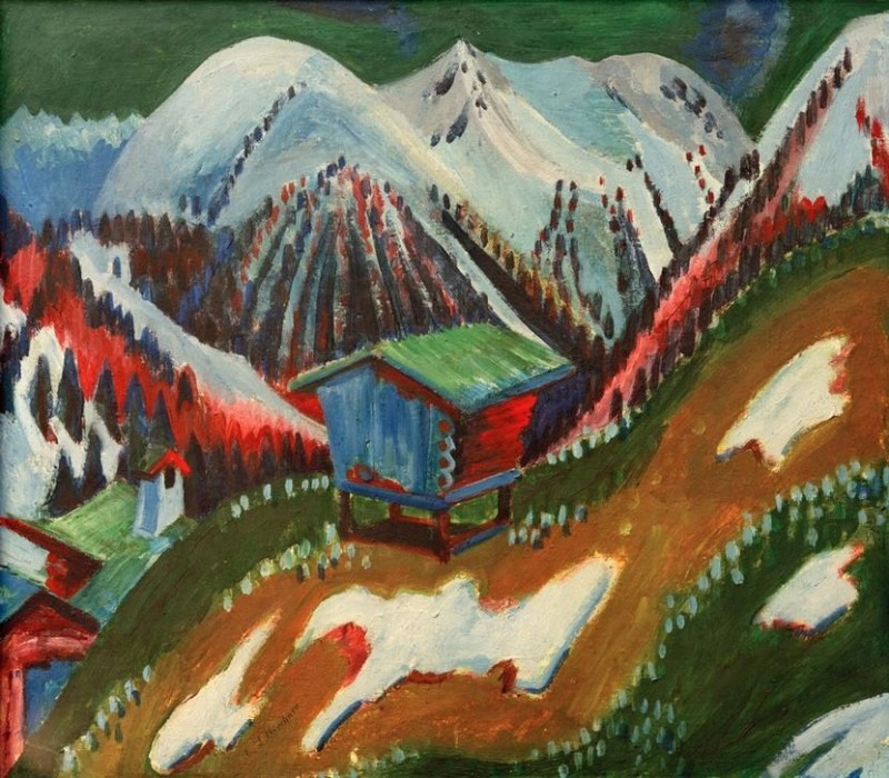 Schneeschmelze. Berglandschaft mit Alphütte, 1922 | Ernst Ludwig Kirchner | Giclée Leinwand-Kunstdruck