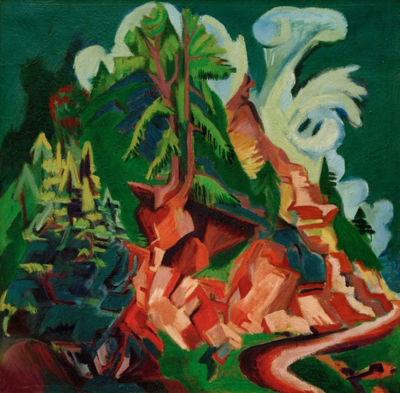Mountain. Stafel path, 1919 | Ernst Ludwig Kirchner | Giclée Canvas Print