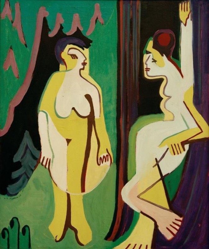Nackte Frauen auf Waldwiese, 1928 | Ernst Ludwig Kirchner | Giclée Leinwand-Kunstdruck