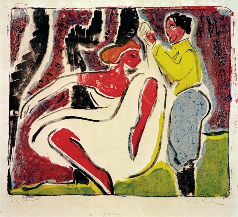 Russisches Tänzerpaar, 1909 | Ernst Ludwig Kirchner | Giclée Papier-Kunstdruck