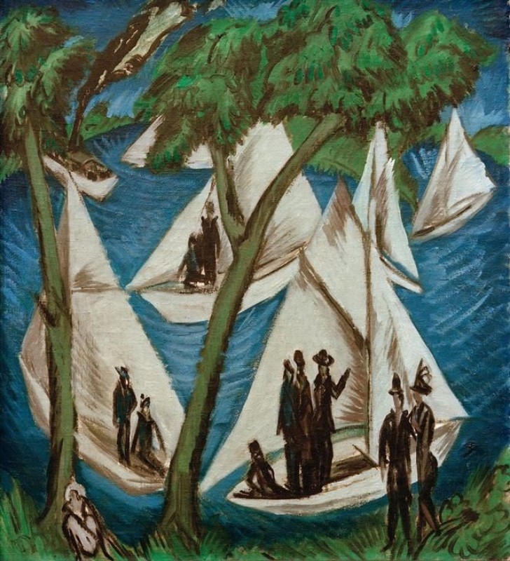 Sailboats near Grünau, 1914 | Ernst Ludwig Kirchner | Giclée Canvas Print