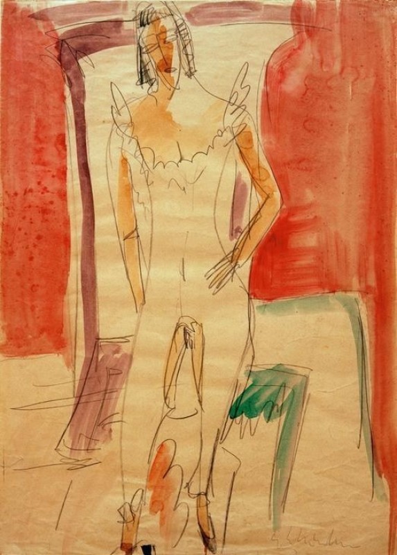 In a union suit, 1913 | Ernst Ludwig Kirchner | Giclée Canvas Print