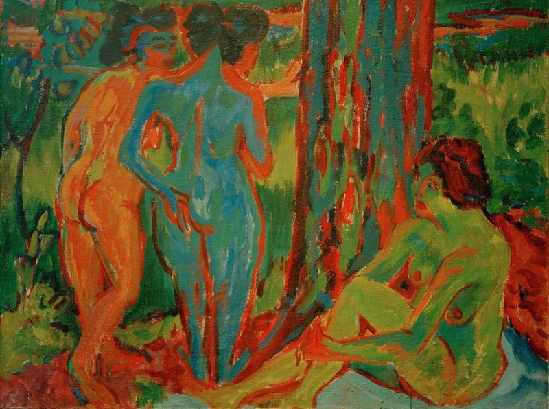 Three Nudes in the Forest, 1920 | Ernst Ludwig Kirchner | Giclée Canvas Print