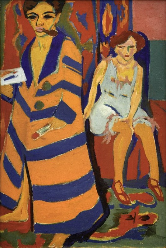 Self-Portrait with Model, 1910 | Ernst Ludwig Kirchner | Giclée Canvas Print