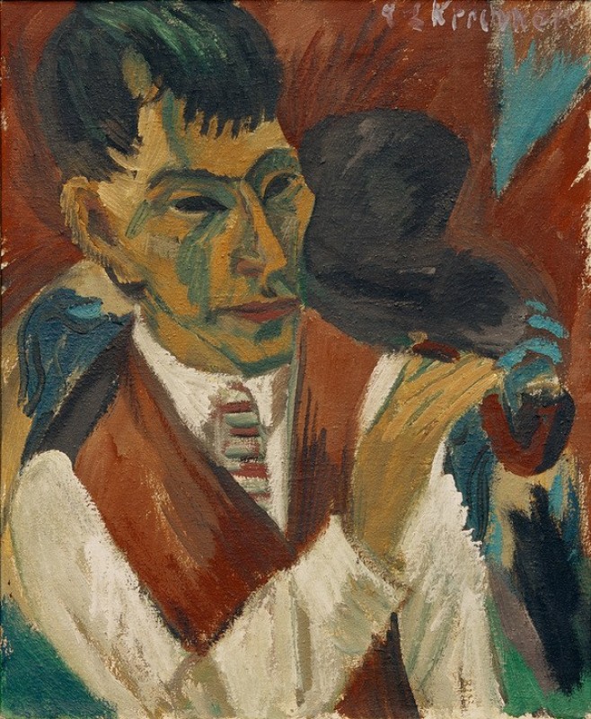 Otto Mueller with Pipe, 1913 | Ernst Ludwig Kirchner | Giclée Canvas Print