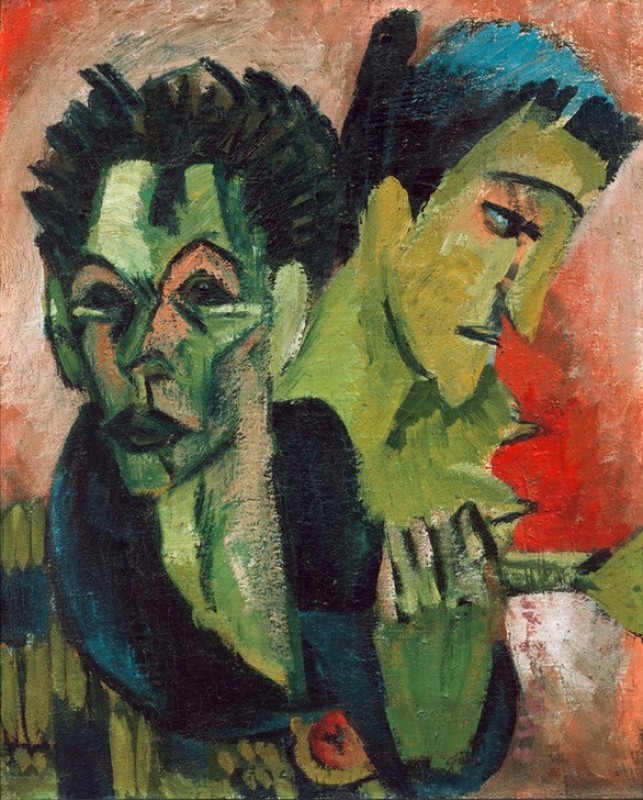 Self-Portrait with Girl, 1914 | Ernst Ludwig Kirchner | Giclée Canvas Print