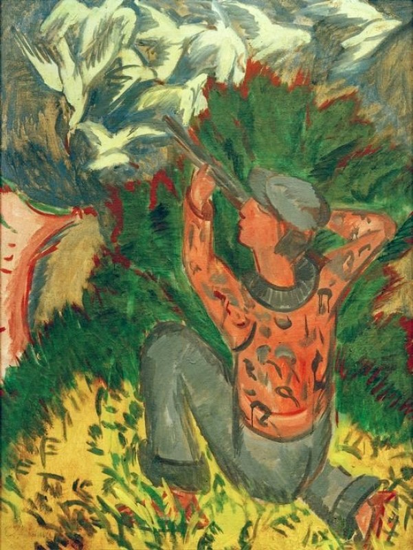 Lion hunter in the grove, 1912 | Ernst Ludwig Kirchner | Giclée Canvas Print