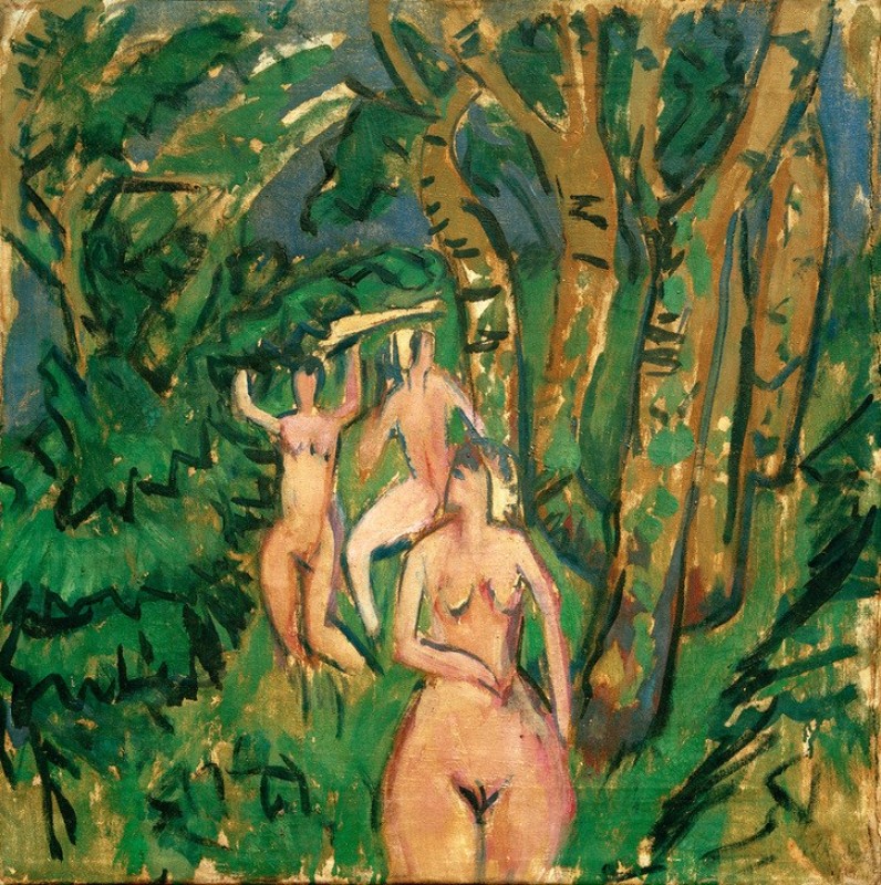 Three Nudes in the Forest, 1912 | Ernst Ludwig Kirchner | Giclée Canvas Print