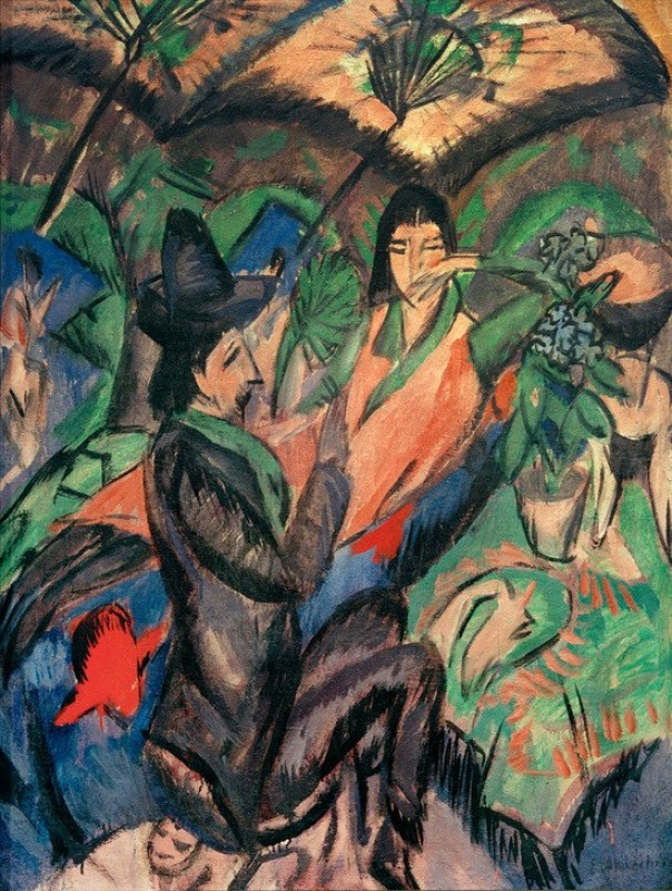 Paar under Papanschirm, 1913 | Ernst Ludwig Kirchner | Giclée Canvas Print