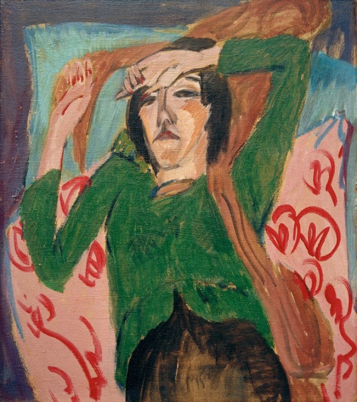 Woman in green jacket, 1913 | Ernst Ludwig Kirchner | Giclée Canvas Print
