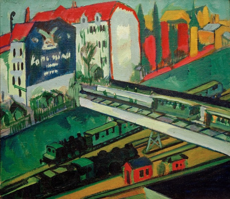 Tram and Railway; View from the Studio Window, 1914 | Ernst Ludwig Kirchner | Giclée Canvas Print