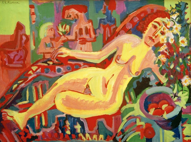 Naked Girl on Divan, 1924 | Ernst Ludwig Kirchner | Giclée Canvas Print