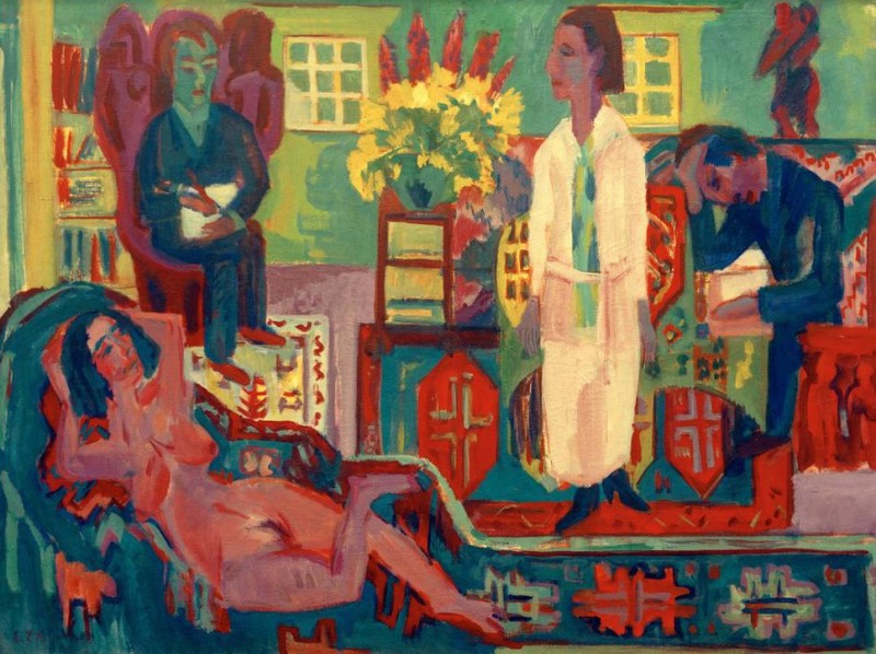Moderne Bohème, 1924 | Ernst Ludwig Kirchner | Giclée Leinwand-Kunstdruck