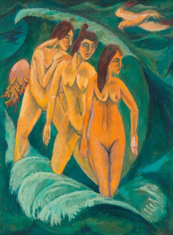 Three Bathers, 1913 | Ernst Ludwig Kirchner | Giclée Canvas Print
