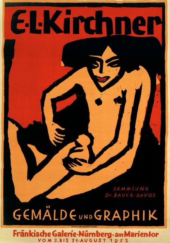Poster for the Exhibition E.L.K., Franconian Gallery, Nuremberg, 1952, 1910 | Ernst Ludwig Kirchner | Giclée Paper Art Print