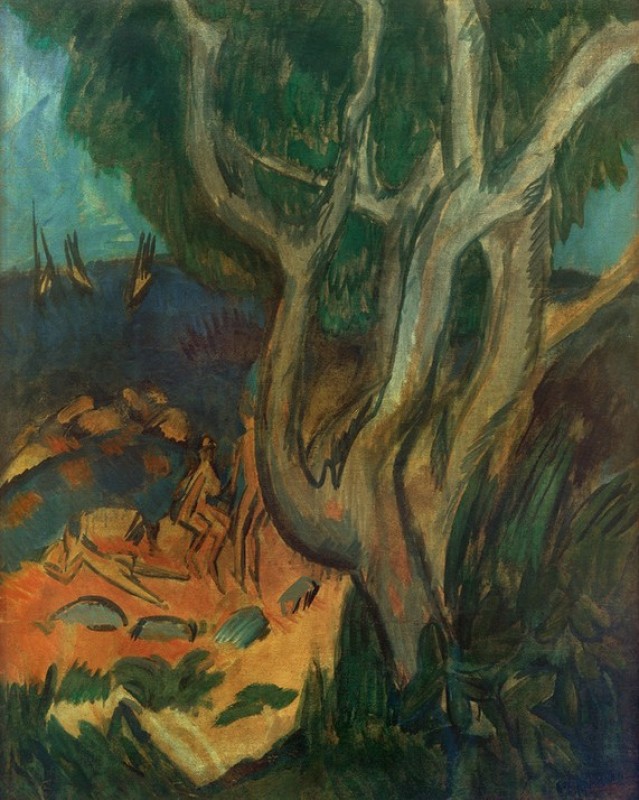 Badende am Strand von Fehmarn, 1913 | Ernst Ludwig Kirchner | Giclée Leinwand-Kunstdruck