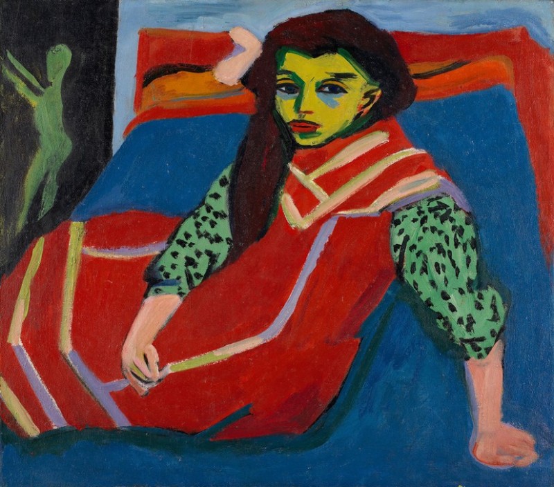 Seated Girl (Fränzi Fehrmann), 1910 | Ernst Ludwig Kirchner | Giclée Canvas Print