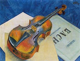 Still Life with a Violin, 1921 von Kuzma Petrov-Vodkin | Leinwand Kunstdruck