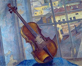 Violin, 1918 von Kuzma Petrov-Vodkin | Leinwand Kunstdruck