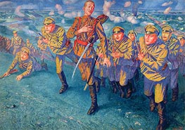 In the Firing Line, 1916 von Kuzma Petrov-Vodkin | Leinwand Kunstdruck