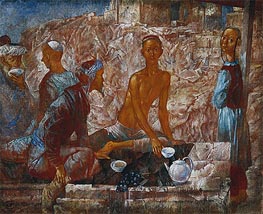 Samarkand Scene, 1921 von Kuzma Petrov-Vodkin | Leinwand Kunstdruck