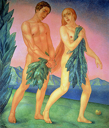 The Expulsion from Paradise, 1911 | Kuzma Petrov-Vodkin | Giclée Leinwand Kunstdruck