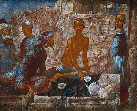 Samarkand Scene, 1921 | Kuzma Petrov-Vodkin | Giclée Leinwand Kunstdruck