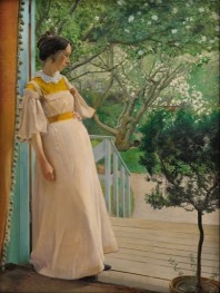At the French Windows. The Artist's Wife, 1897 by Laurits Andersen Ring | Canvas Print