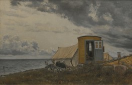 View of a Shore with the Artist's Wagon and Tent at Enö, 1913 | Laurits Andersen Ring