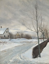 Road in the Village of Baldersbrønde (Winter Day), 1912 by Laurits Andersen Ring | Canvas Print