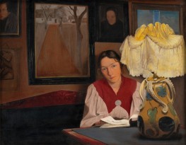Lamplight. Interior with the Artist's Wife, 1898 by Laurits Andersen Ring | Canvas Print