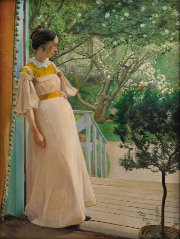 At the French Windows. The Artist's Wife, 1897 | Laurits Andersen Ring | Giclée Canvas Print