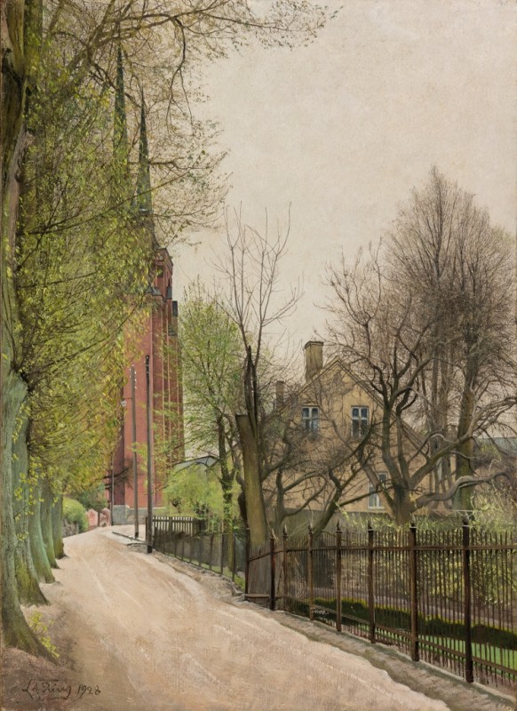 The Cathedral Seen from the Road Leading to Fjordvilla, 1928 | Laurits Andersen Ring | Giclée Canvas Print